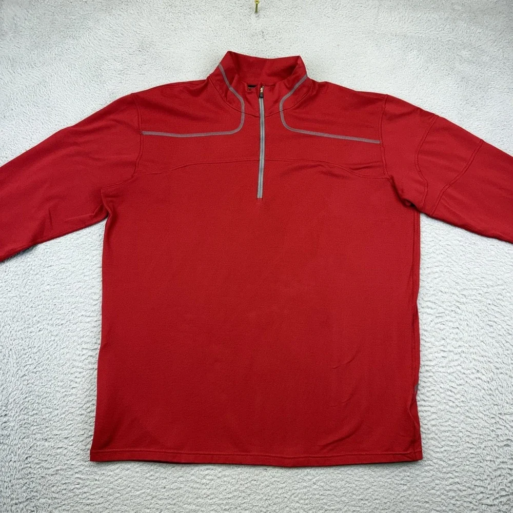 Mountain‎ Hardwear Pullover Mens XL Red Quarter Zip Long Sleeve Running Top